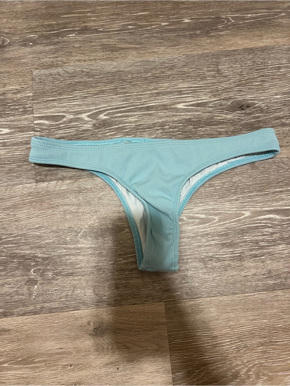 Light Blue Ribbed Bikini Bottom
